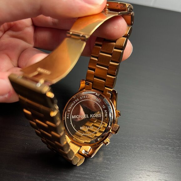 Women's Michael Kors Rose Gold Chronograph Watch MK5128 - Picture 3 of 3